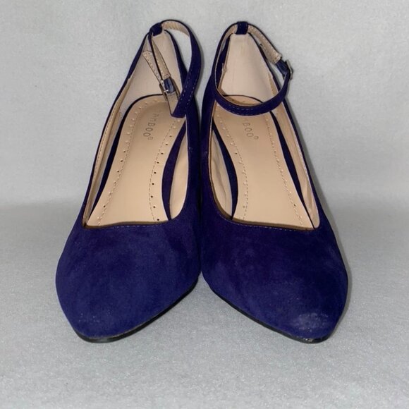 Bamboo Size 8 1/2 Cobalt Blue Ankle Strap Wedges - Picture 5 of 16